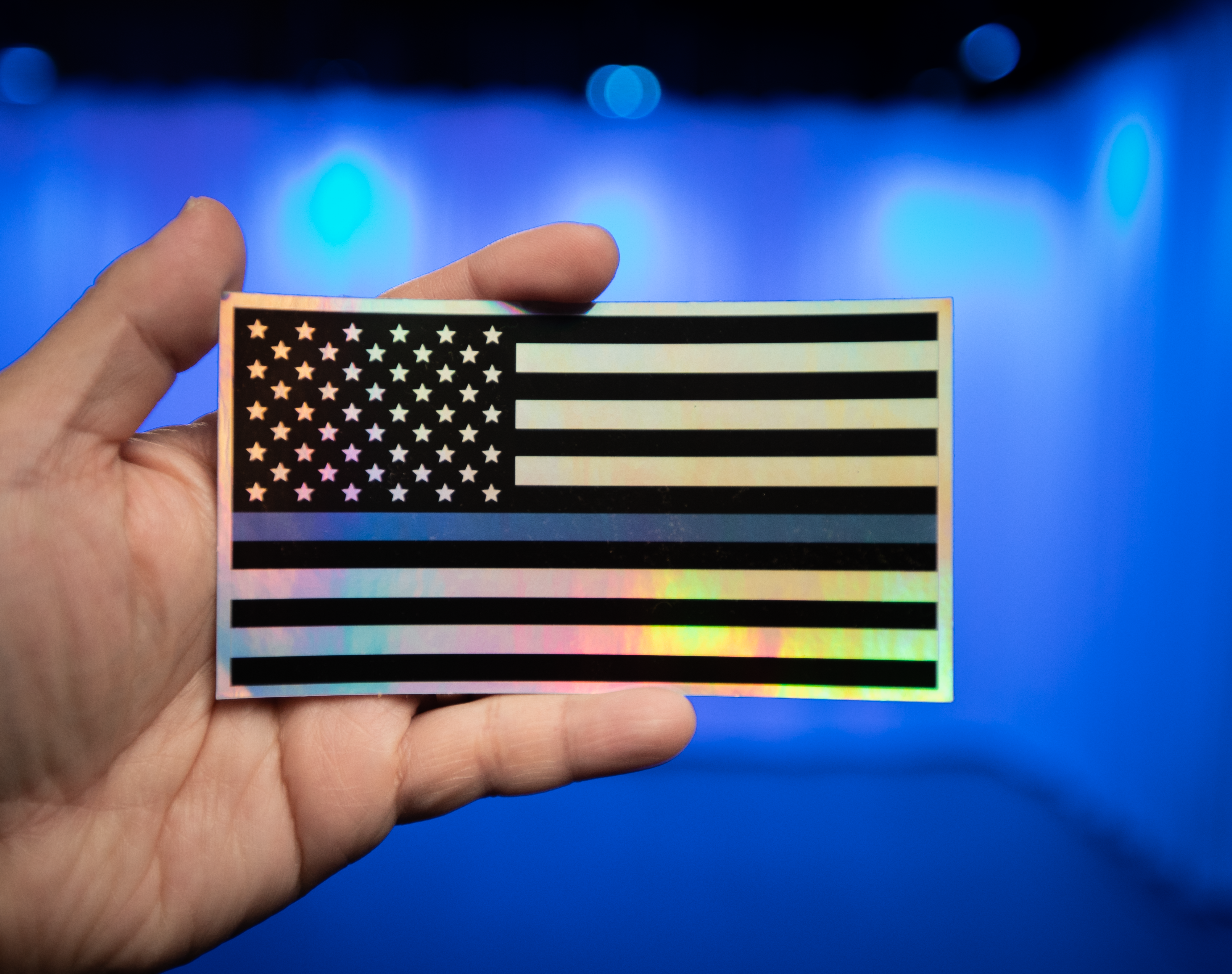 Thin Blue Line Holographic Sticker