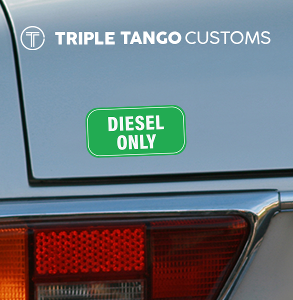 DIESEL ONLY sticker gas tank decal label vinyl car door gasoline truck 5pk