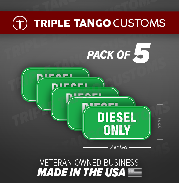 DIESEL ONLY sticker gas tank decal label vinyl car door gasoline truck 5pk
