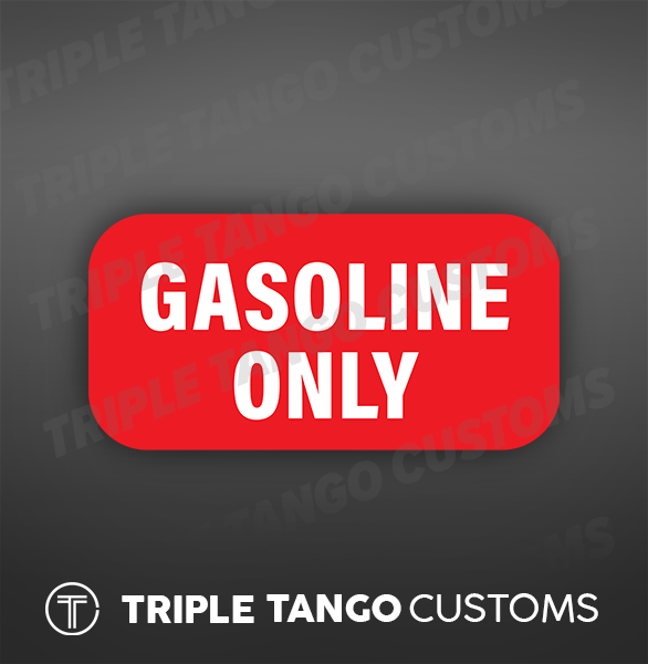 GASOLINE ONLY sticker vinyl (5pcs) fuel warning decal gas can label