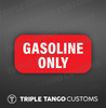GASOLINE ONLY sticker vinyl (5pcs) fuel warning decal gas can label