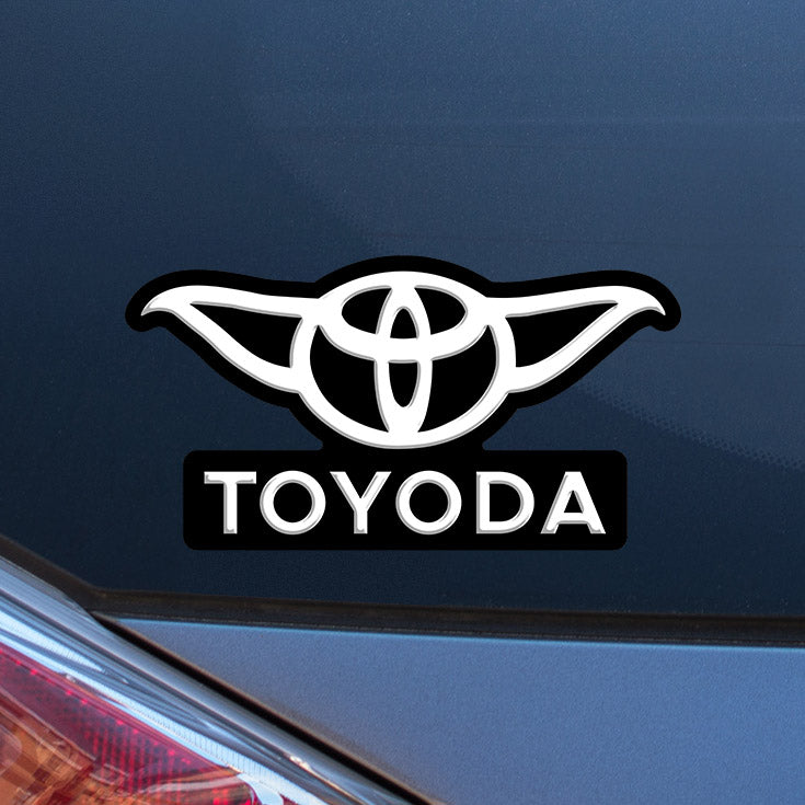 Toyoda Vinyl Decal Funny Bumper Sticker (Black and White)