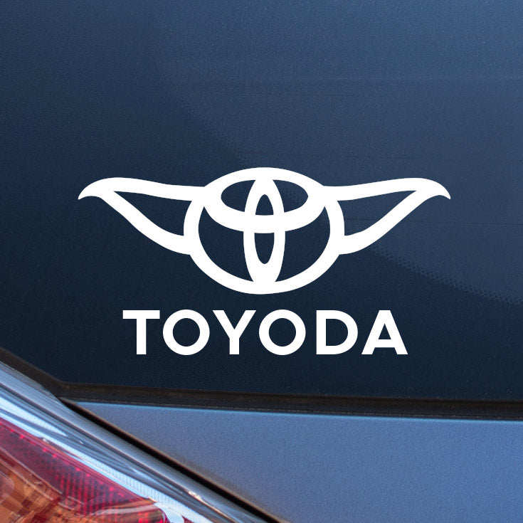 Toyoda Vinyl Decal (White) Funny Bumper Sticker