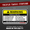 Warning Vehicle Rules Funny (Bumper Sticker)