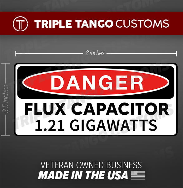 Back To The Future Flux Capacitor 1.21 Gigawatts Funny Sticker Car Truck Decal