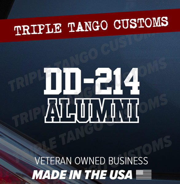 DD214 Alumni Decal Sticker Retired Veteran Vet