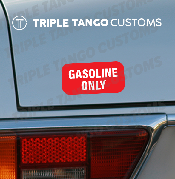 GASOLINE ONLY sticker vinyl (5pcs) fuel warning decal gas can label