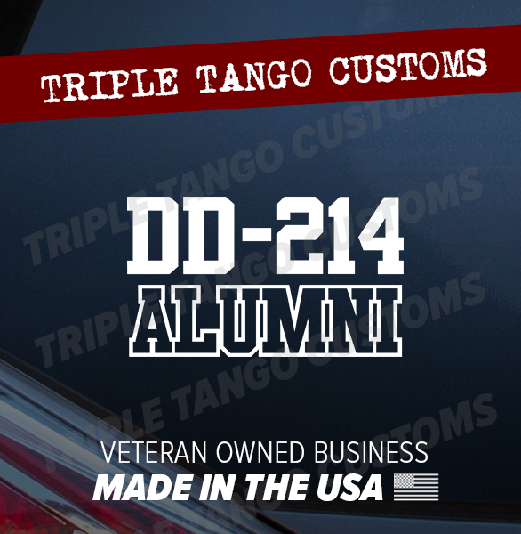 DD214 Alumni Decal Sticker Army Navy Air Force Marines Retired Veteran Vet